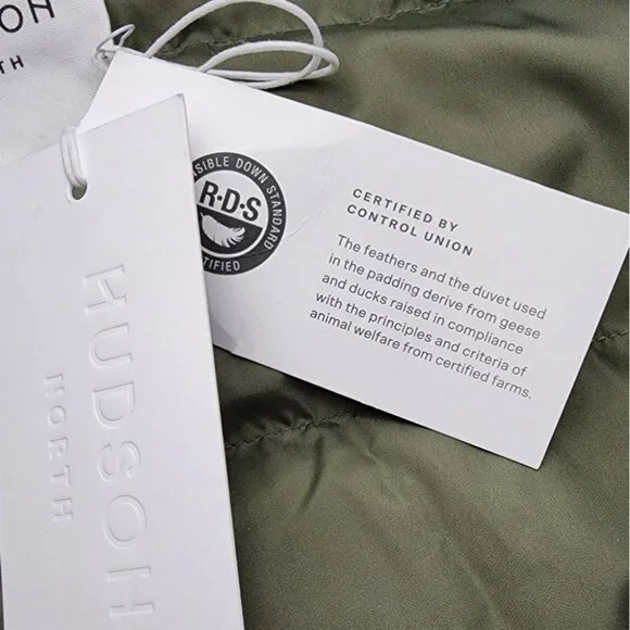 Hudson North Men's Olive Green Puffer Coat Parka Down Fill Winter Sz M - Picture 14 of 16